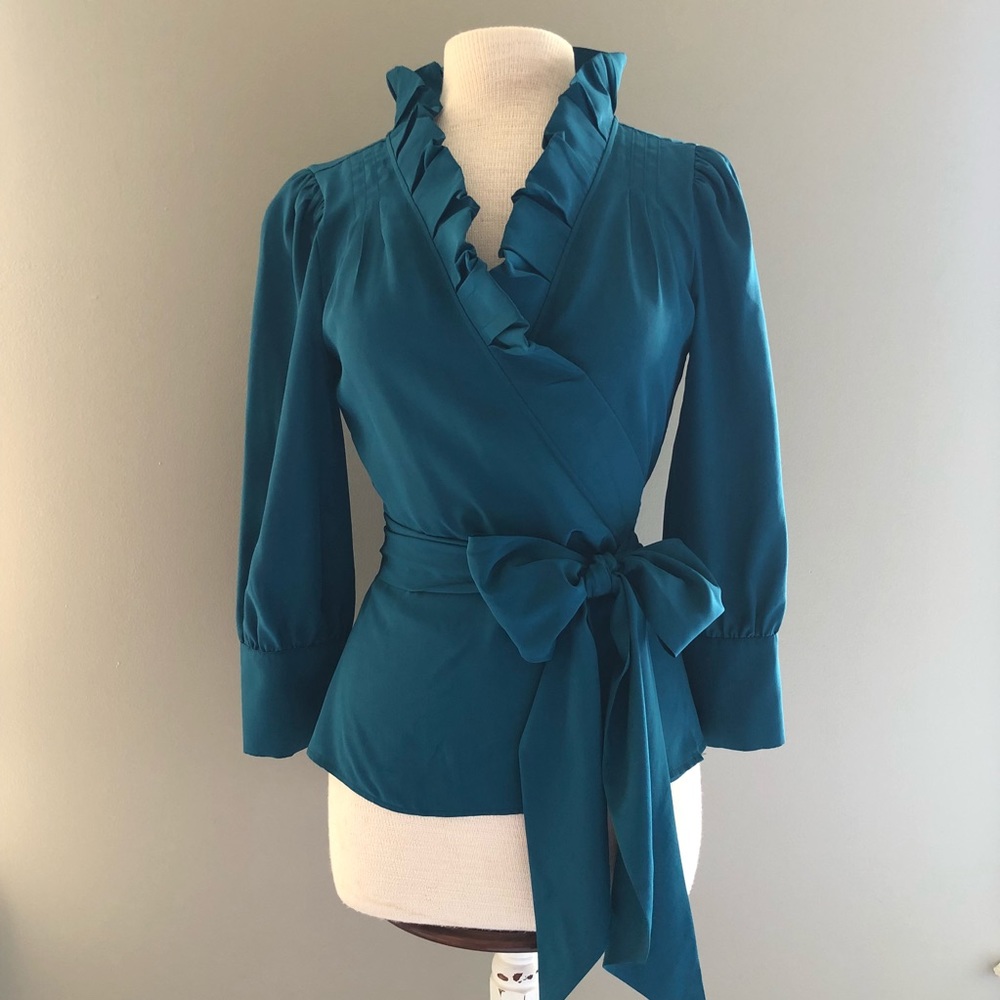 Diane Von Furstenburg Silk Wrap Blouse